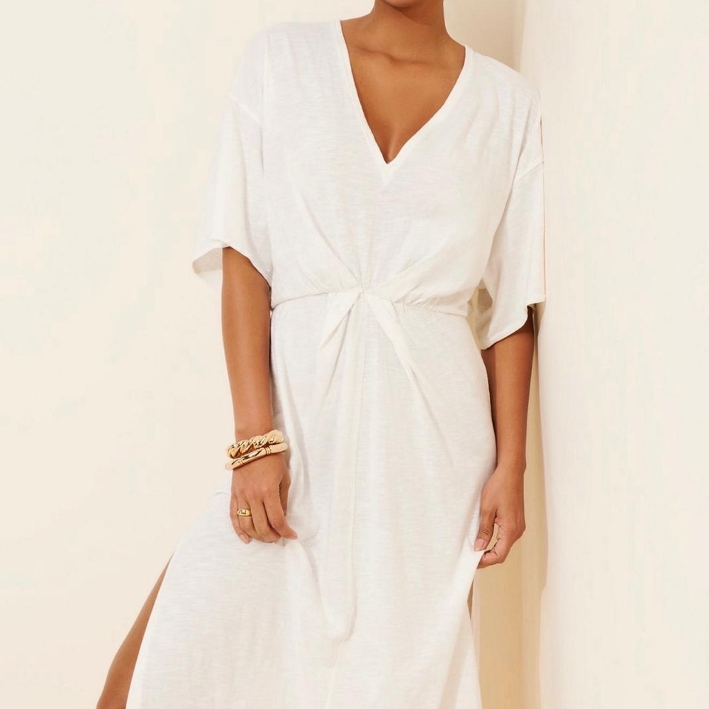 Anthropologie Cream Maxi Dress